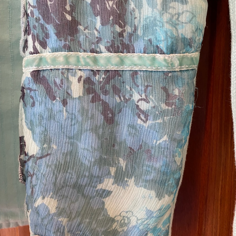 Blue Willis Button Up Flower Patterned Sweater - image 4